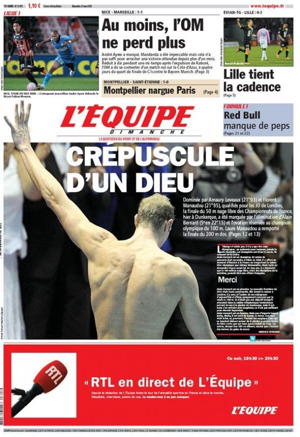 L'Equipe edition du 25 Mars 2012