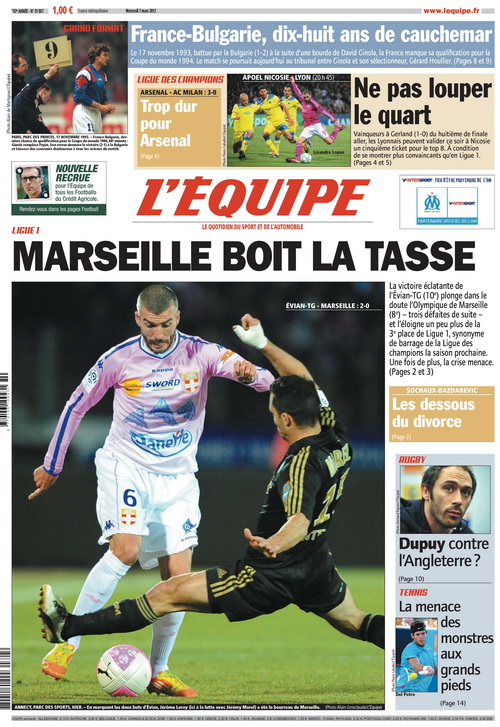 L'Equipe edition du 7 mars 2012