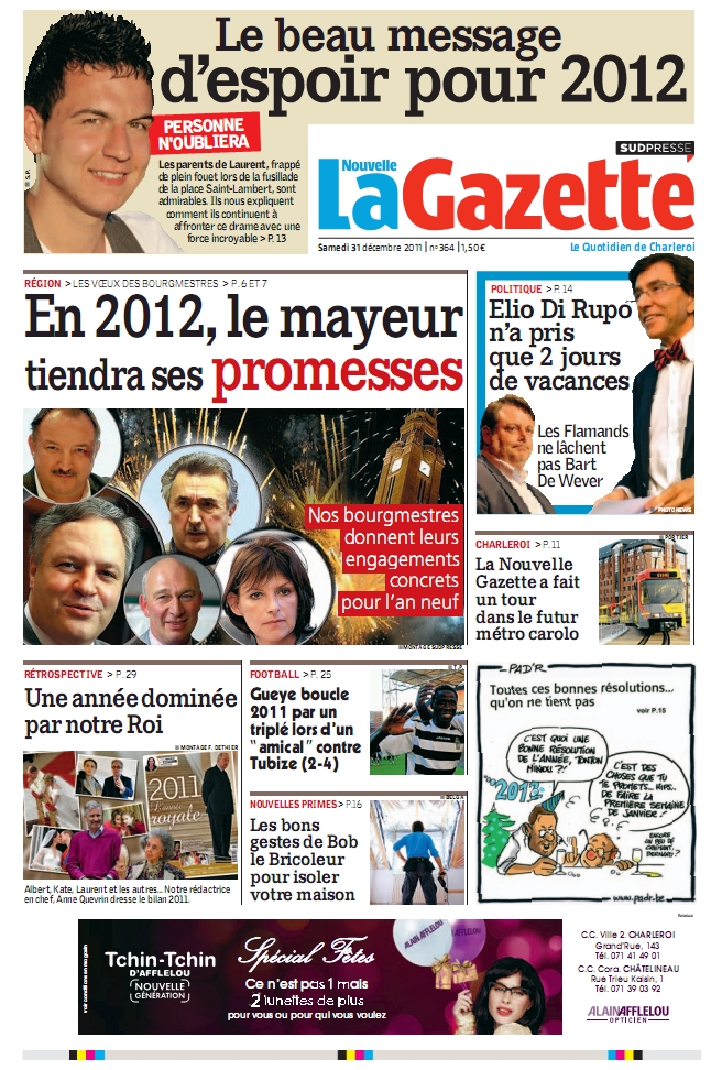 La Nouvelle Gazette de Charleroi Du 31 Decembre 2011