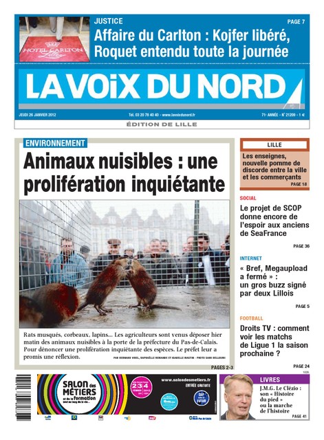 La Voix du Nord Edition de Lille du 26 Janvier 2012
