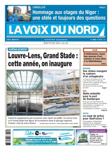 La Voix du Nord Edition de Lille du 9 Janvier 2012