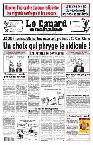 Le Canard Enchaîné du Mercredi 16 Novembre 2022