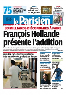 Le Parisien + Cahier de paris et Supp. Economie du 10 Sept. 2012
