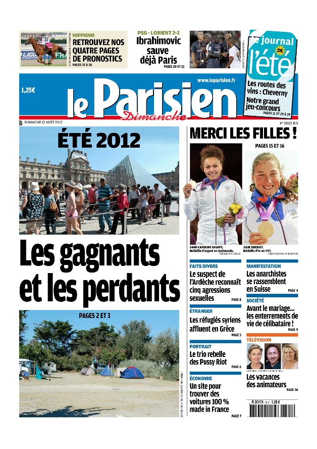 Le Parisien du 12 Août 2012